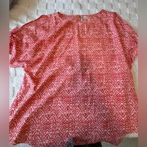 Cato Red and White Boxy Blouse
